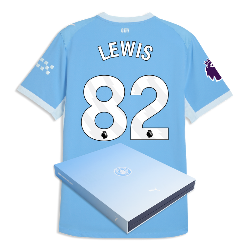 Man City Home Authentic Jersey 2026/27 With LEWIS 82 Printing in Gift Box  blue-icy blue - Check out all Manchester City t-shirts online