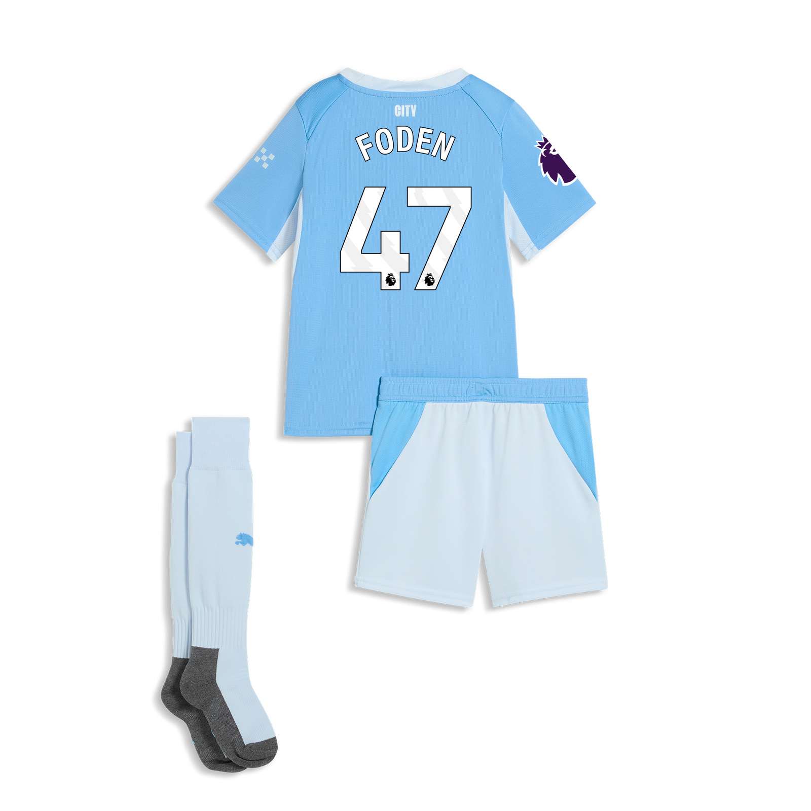 Kids' Manchester City Home MINI KIT 2026/27 With FODEN 47 Printing