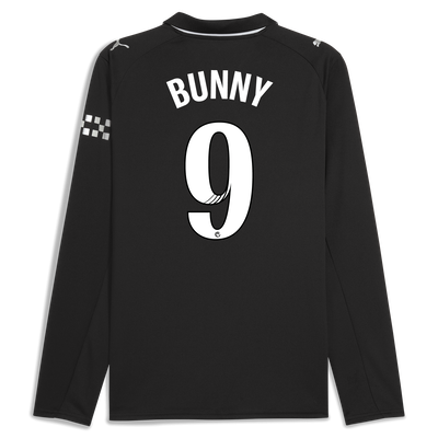 Manchester City Away Jersey 2025/26 Long Sleeve With BUNNY 9 Printing