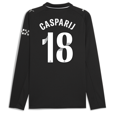 Manchester City Away Jersey 2025/26 Long Sleeve With CASPARIJ 18 Printing