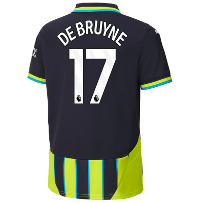 Kids' Manchester City Away Jersey 2024/25 With DE BRUYNE 17 Printing