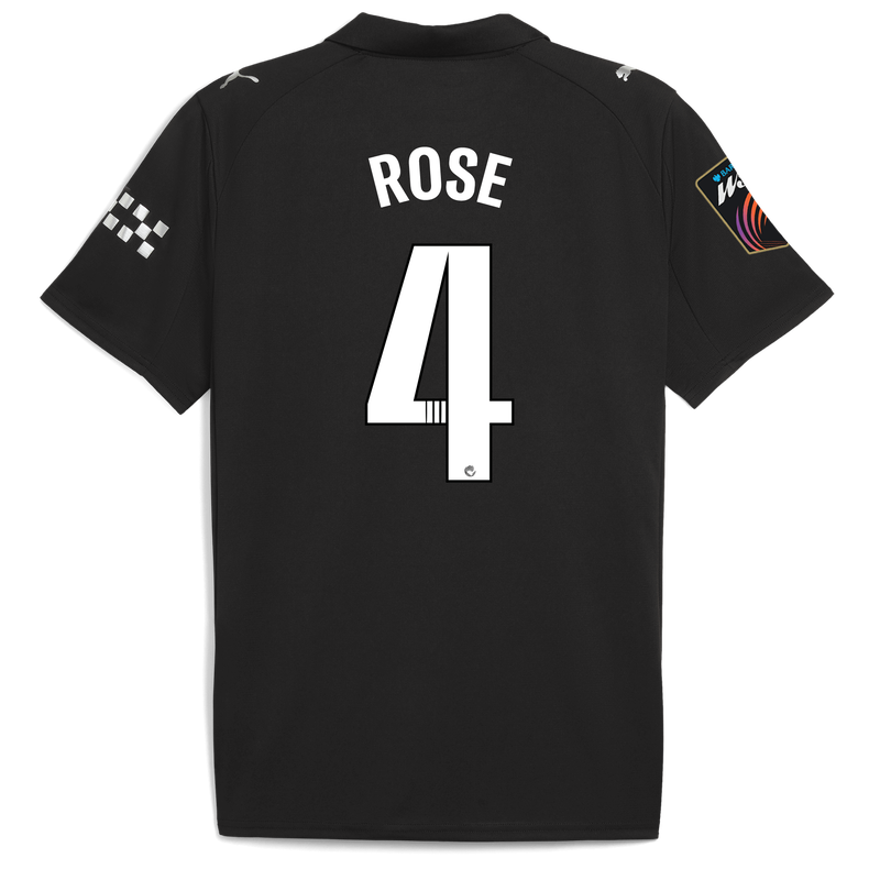 Man City Away Jersey 2025/26 With ROSE 4 Printing black - Check out all Manchester City t-shirts online - Official Manchester City FC store