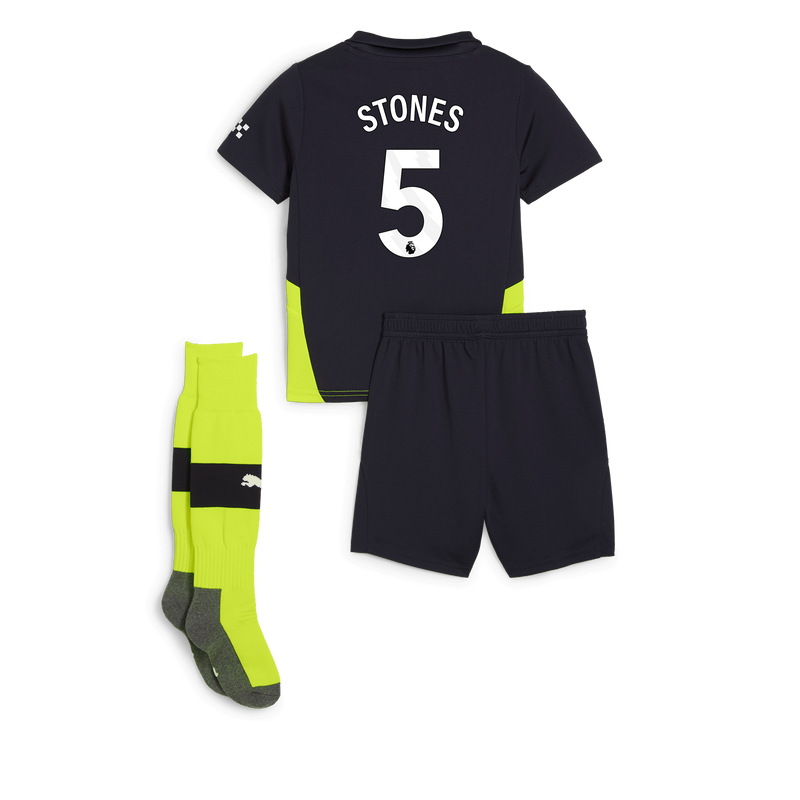 Man City Away Mini Kit 24/25 With STONES 5 Printing new navy unisex - Size 2/3 from polyester  - Official Manchester City FC store