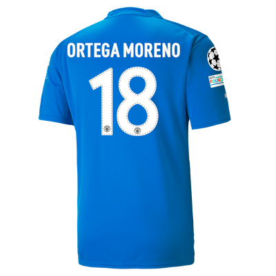 Manchester City Goalkeeper Jersey 2022/23 with ORTEGA MORENO 18 printing