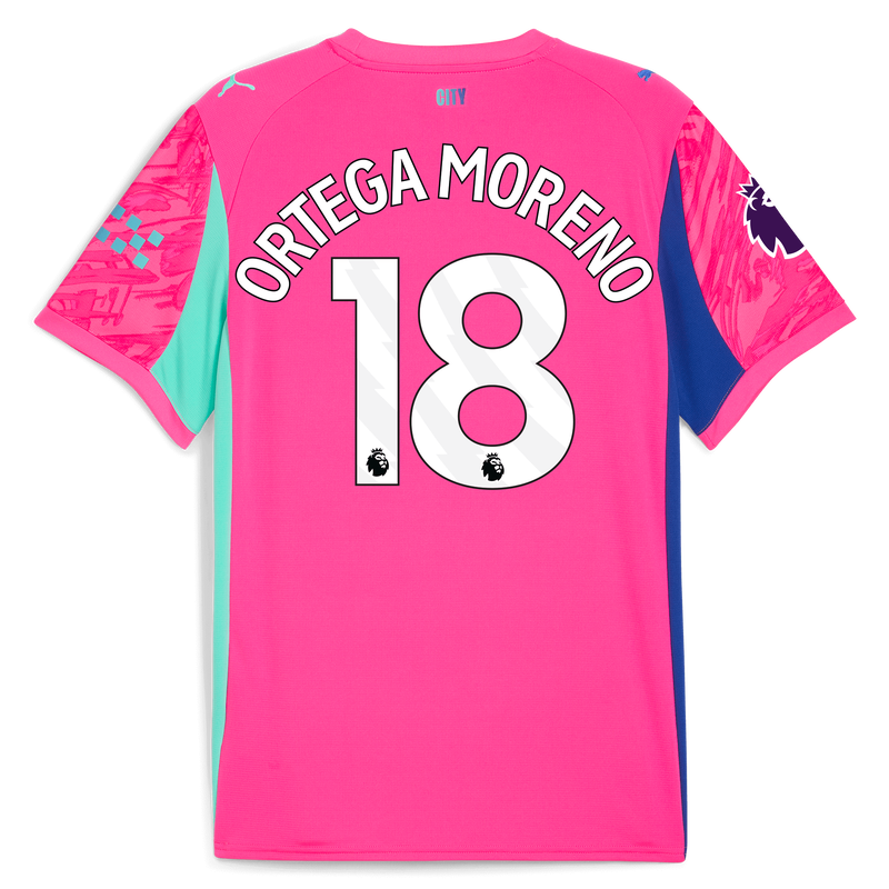 Man City Goalkeeper Jersey 2025/26 With ORTEGA MORENO 18 Printing pink - Size 3XL from polyester for males  - Official Manchester City FC store