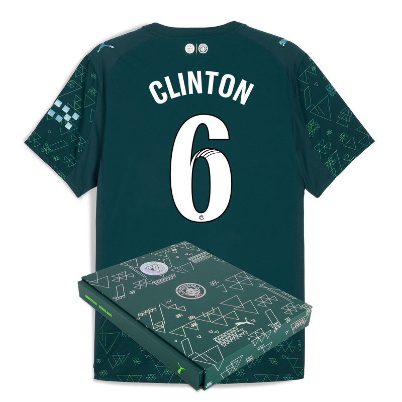 Man City EA SPORTS FC Authentic Jersey 2025/26 With CLINTON 6 Printing in Gift Box green - Size 3XL from polyester for males