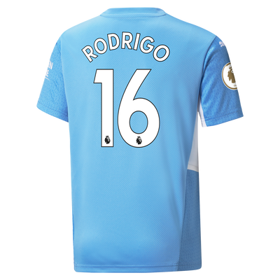 Kids Manchester City Home Shirt 21/22 with Rodrigo printing