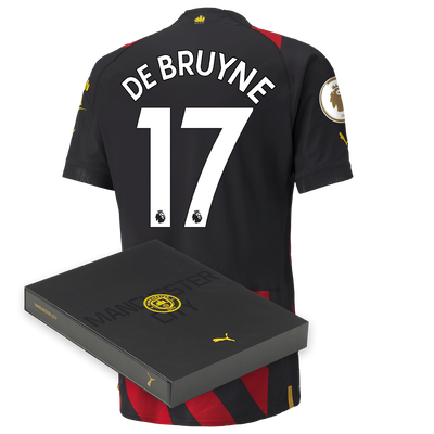 Manchester City Authentic Away Jersey 2022/23 with DE BRUYNE 17 printing in Gift Box