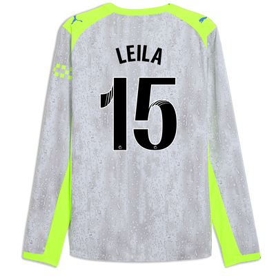 Manchester City Third Authentic Jersey 2025/26 Long Sleeve With LEILA 15 Printing