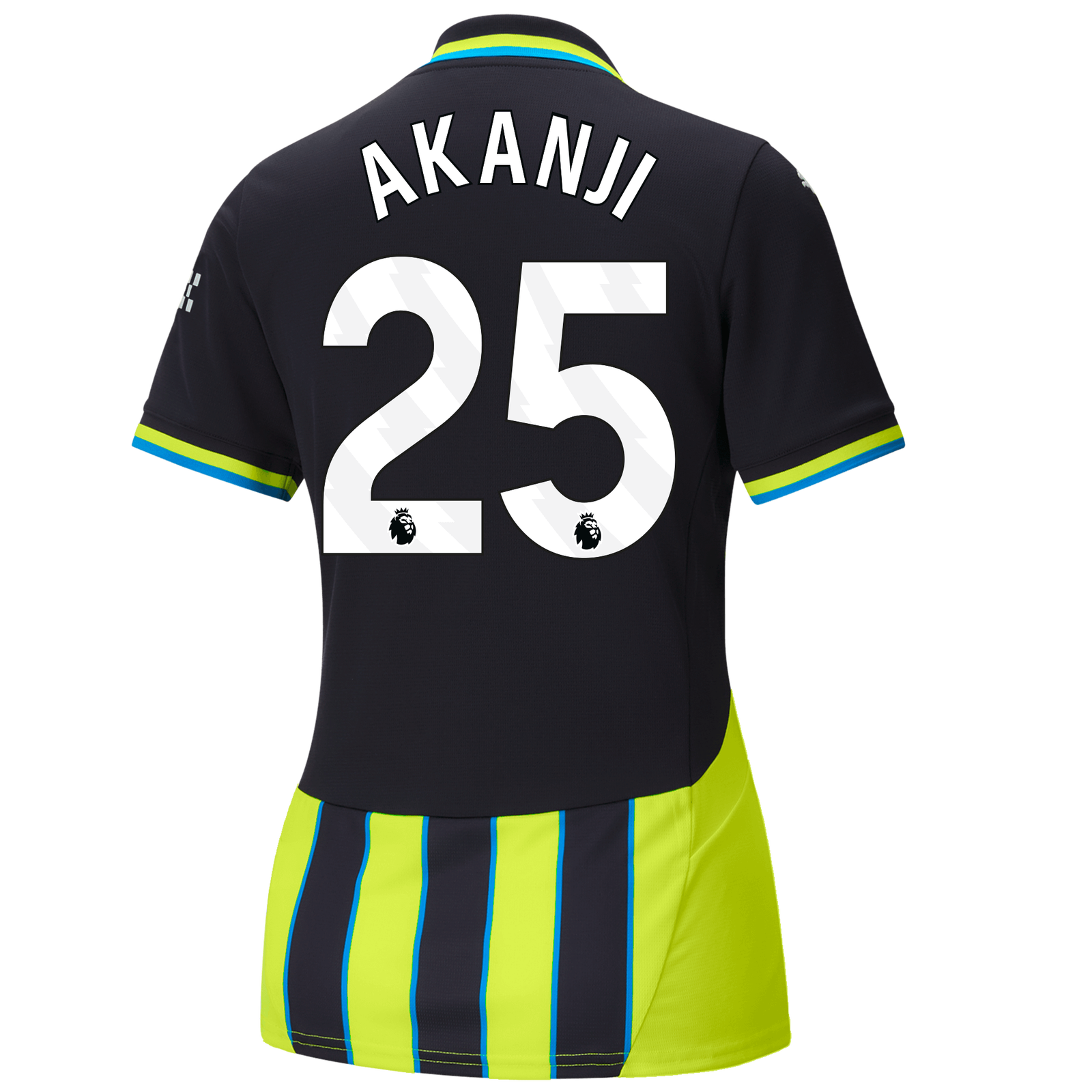 Women s Manchester City Away Jersey 2024 25 With AKANJI 25 Printing Official Man City Store