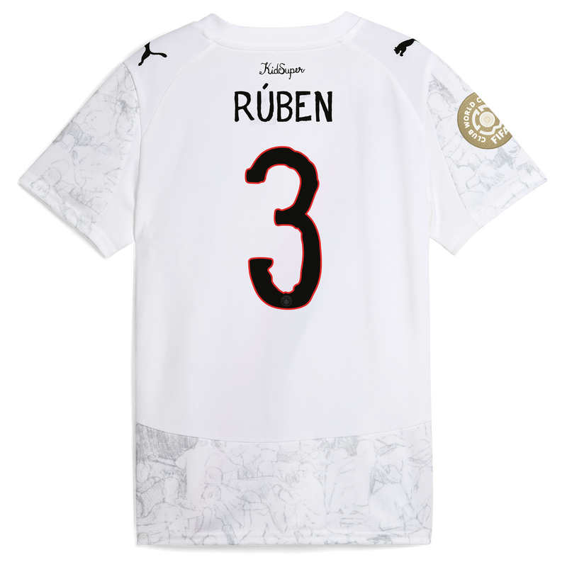 Kids' Man City KidSuper Jersey 2025/26 With RÚBEN 3 printing white - Check out all Manchester City t-shirts online - Official Manchester City FC store