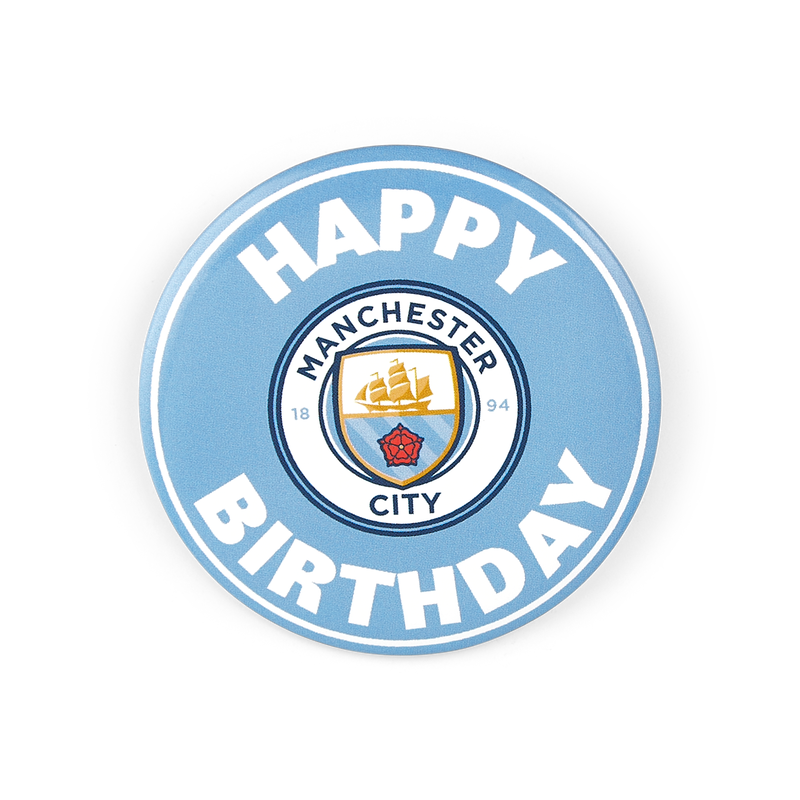 MCFC FW HAPPY BIRTHDAY BADGE - blue