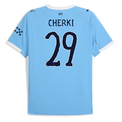 Manchester City Home Jersey 2025/26 With CHERKI 29 Printing