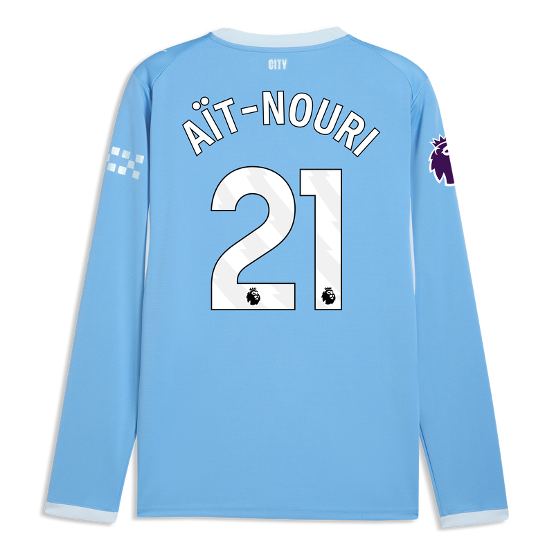Man City Home Jersey 2026/27 Long Sleeve With AÏT-NOURI 21 Printing  blue-icy blue - Check out all Manchester City t-shirts online