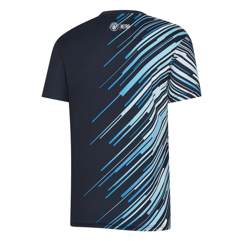 MCFC FW MENS RETRO STRIPE POLY TEE - navy