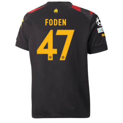 Kids' Manchester City Away Jersey 2022/23 with FODEN 47 printing