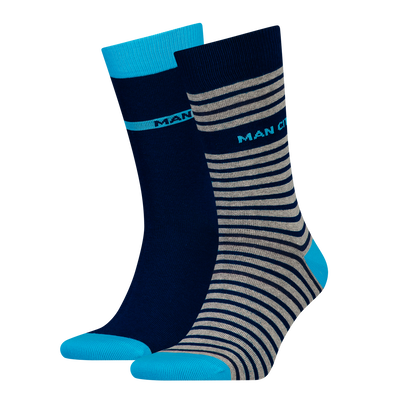 Manchester City Unisex Streifen-Socken 2er Pack