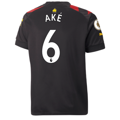 Kids' Manchester City Away Jersey 2022/23 with AKÉ 6 printing