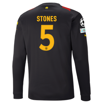 Manchester City Away Jersey 2022/23 long sleeve with STONES 5 printing