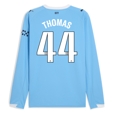 Camiseta local de manga larga del Manchester City 2025/26 con estampado THOMAS 44