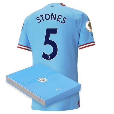 Manchester City Authentic Home Jersey 22/23 with STONES 5 printing in Gift Box