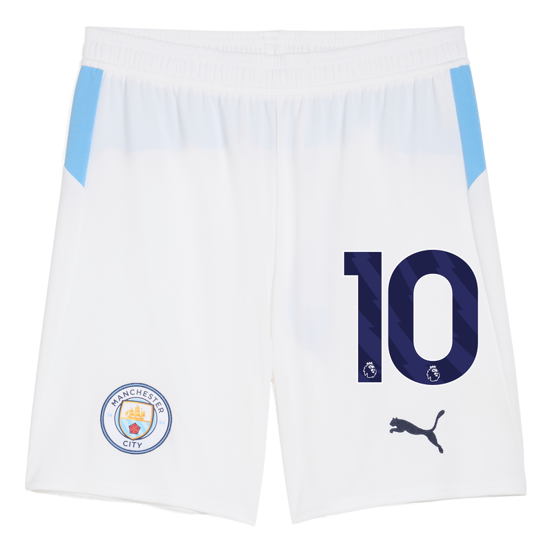 Man City Football Shorts 2025/26 with #10 white - Check out all Manchester City shorts online - Official Manchester City FC store