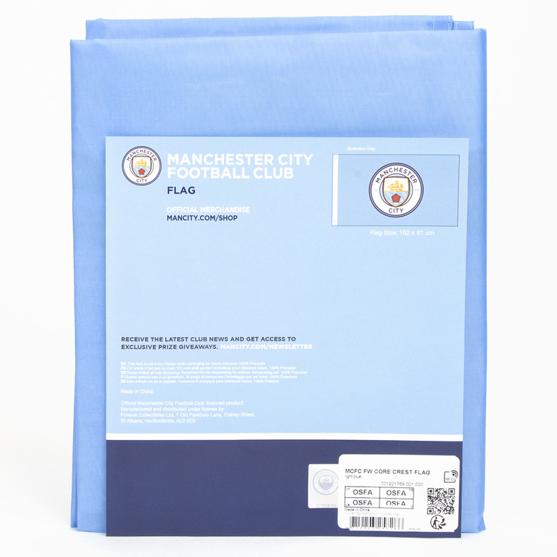 MCFC FW CORE CREST FLAG - light blue