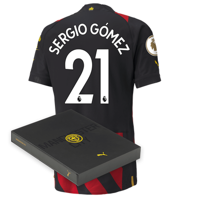Manchester City Authentic Away Jersey 2022/23 with SERGIO GÓMEZ 21 printing in Gift Box