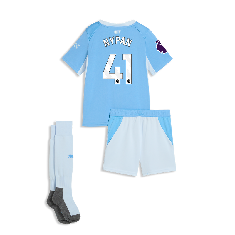 Kids' Man City Home MINI KIT 2026/27 With NYPAN 41 Printing  blue-icy blue - Check out all Manchester City t-shirts online