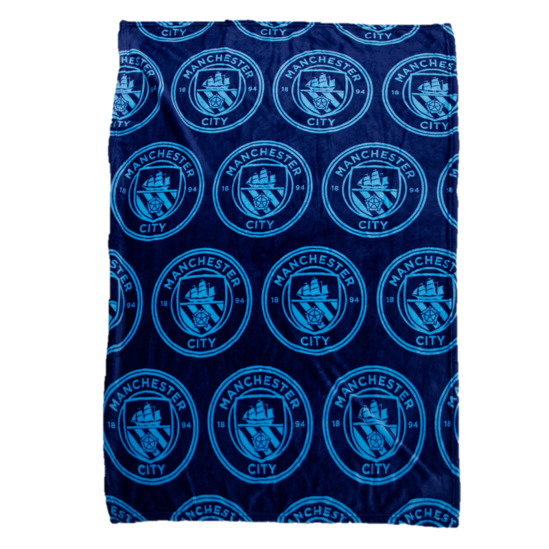 Man City Mono Crest Fleece Blanket navy - Check out all Manchester City home textsile online - Official Manchester City FC store