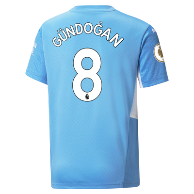 Kids Manchester City Home Shirt 21/22 with İlkay Gündoğan printing