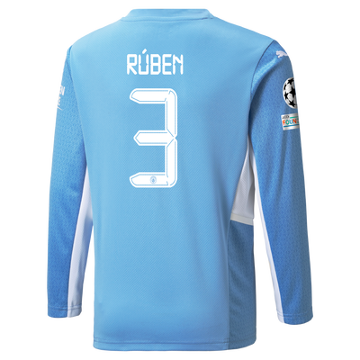 Manchester City Home Longsleeve Shirt 21/22 with Rúben Dias printing