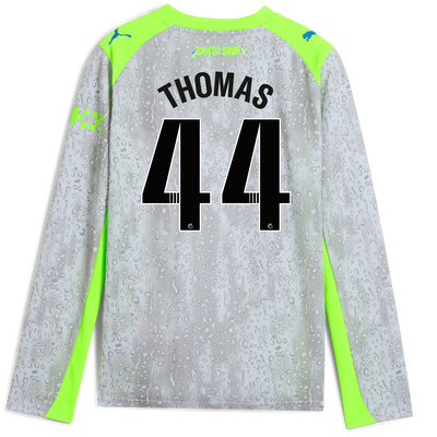 Kids' Manchester City Third Jersey 2025/26 Long Sleeve With THOMAS 44 Printing