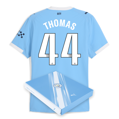 Manchester City Home Authentic Jersey 2025/26 With THOMAS 44 Printing in Gift Box