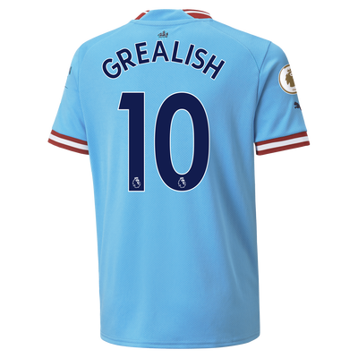 Kids' Manchester City Home Jersey 22/23 with GREALISH 10 printing