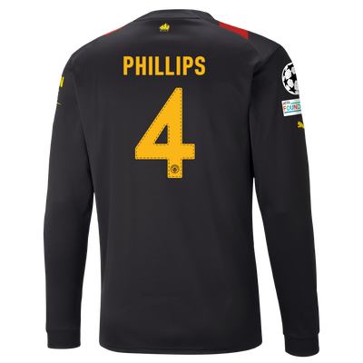 Manchester City Away Jersey 2022/23 long sleeve with PHILLIPS 4 printing