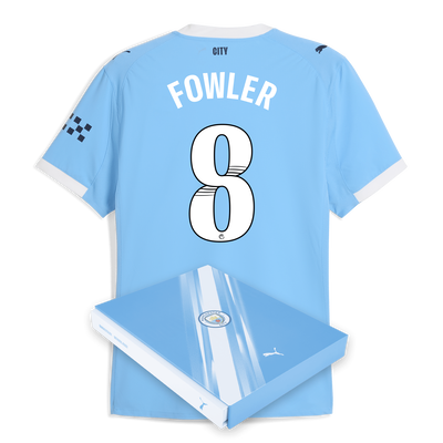Manchester City Home Authentic Jersey 2025/26 With FOWLER 8 Printing in Gift Box
