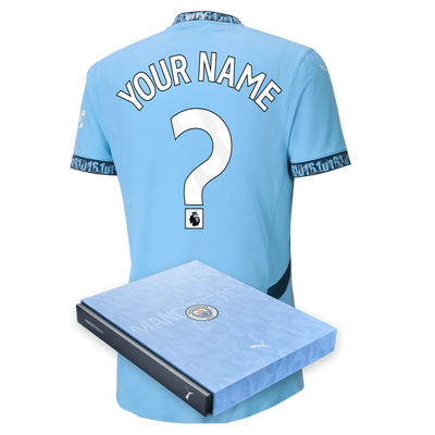 Manchester City Authentic Home Jersey 2024/25 with custom printing in Gift Box
