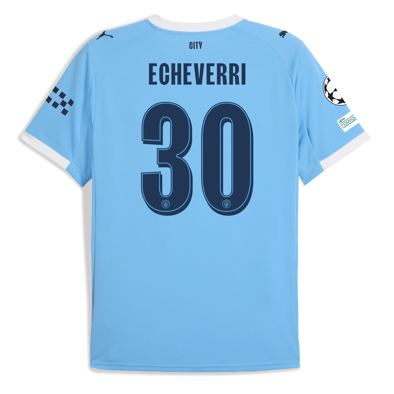 Man City Home Jersey 2025/26 With ECHEVERRI 30 Printing  blue - Check out all Manchester City t-shirts online - Official Manchester City FC store