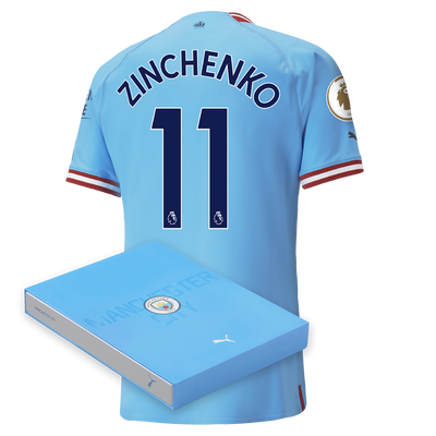 Manchester City Authentic Home Jersey 22/23 with ZINCHENKO 11 printing in Gift Box