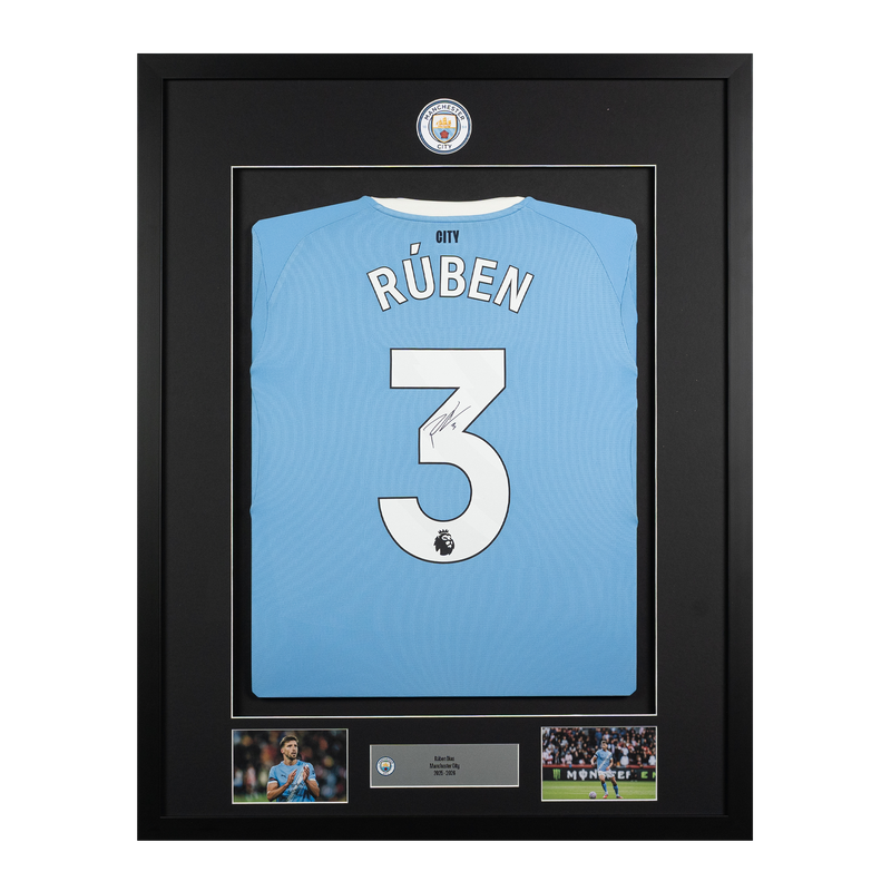 Man City Dias Framed Signed Home Shirt 2025/26 blue - Check out all Manchester City gifts online - Official Manchester City FC store