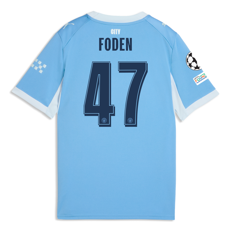 Kids' Manchester City Home Jersey 2026/27 With FODEN 47 Printing