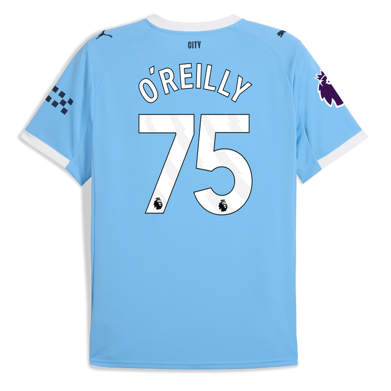 Man City Home Jersey 2025/26 With O'REILLY 75 Printing  blue - Check out all Manchester City t-shirts online - Official Manchester City FC store