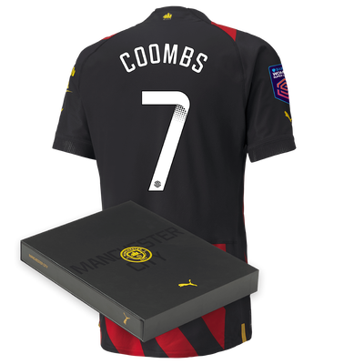 Manchester City Authentic Away Jersey 2022/23 with COOMBS 7 printing in Gift Box