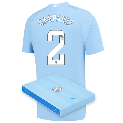 Manchester City Authentic Home Jersey 2023/24 with CASPARIJ 2 printing in Gift Box
