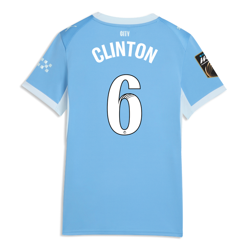 Women's Man City Home Jersey 2026/27 With CLINTON 6  Printing  blue-icy blue - Check out all Manchester City t-shirts online