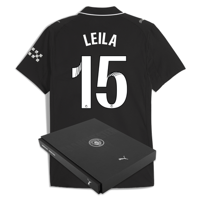 Manchester City Away Authentic Jersey 2025/26 With LEILA 15 Printing in Gift Box