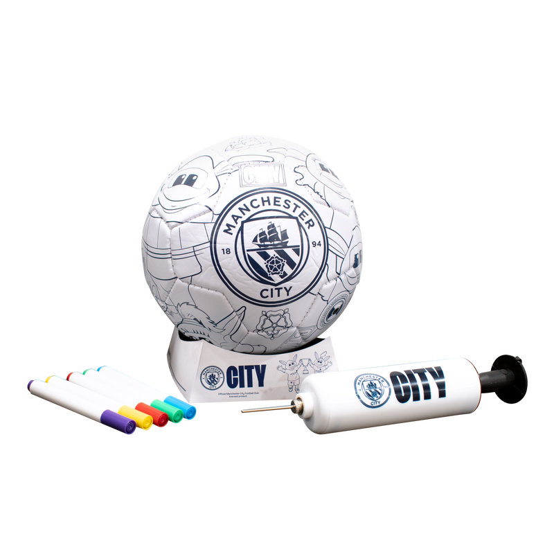MCFC COLOUR YOUR OWN MINI BALL - white
