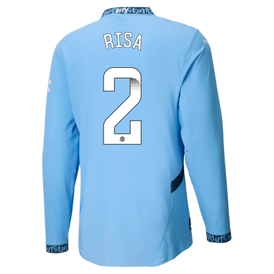 Manchester City Authentic Home Jersey 2024/25 Long Sleeve With RISA 2 Printing In Gift Box