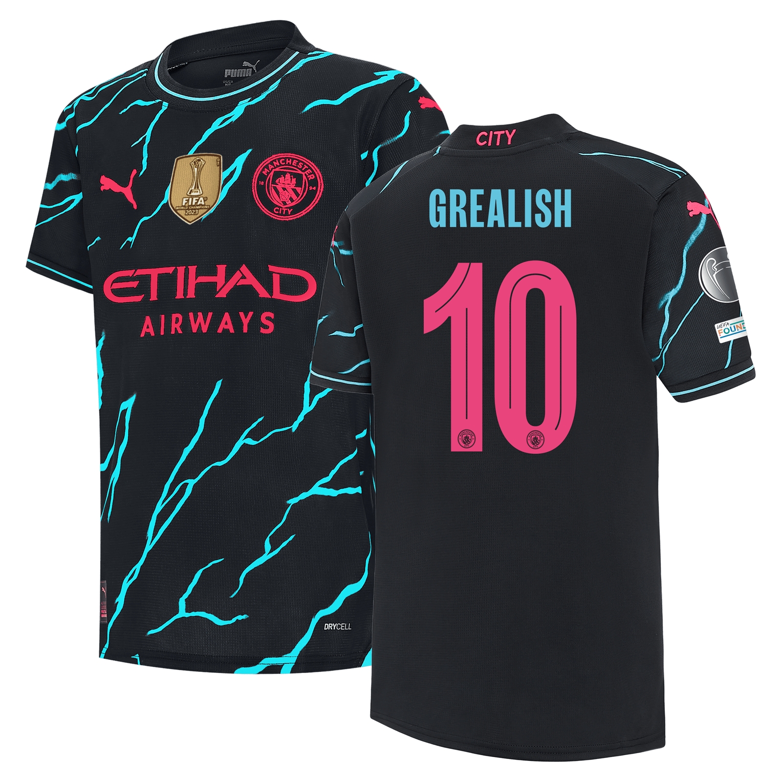 Kids' Manchester City Third Jersey 2023/24 with GREALISH 10 